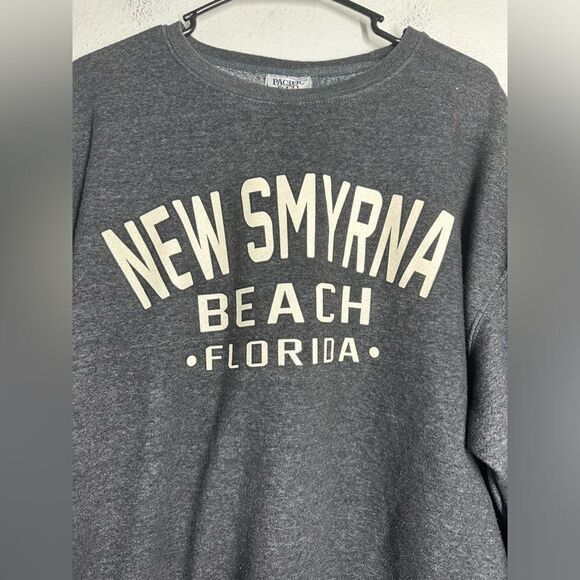 Pacific & Co New Smyrna Beach Florida Gray Long Sleeve Sweatshirt Men’s Size L - Picture 2 of 10